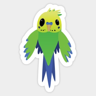 Flying green budgerigar Sticker